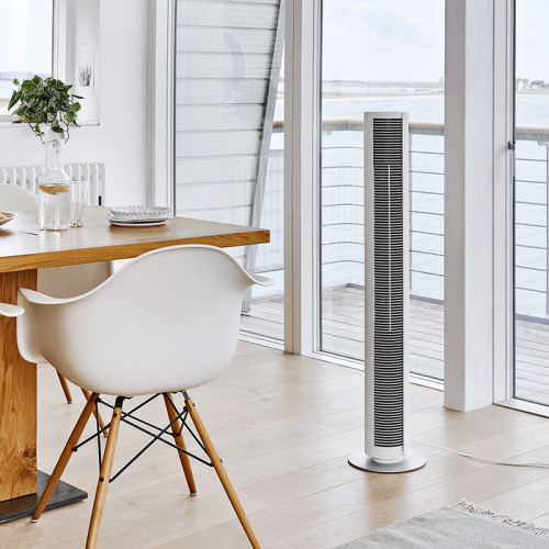 Ventilateur colonne PETER blanc silencieux avec télécommande | Stadler Form