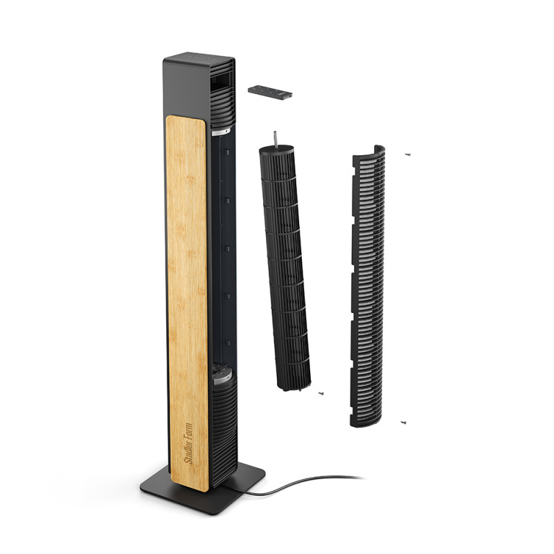 Nick Bamboo Noir – Ventilateur colonne silencieux 10 vitesses | Stadler Form