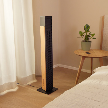 Nick Bamboo Noir – Ventilateur colonne silencieux 10 vitesses | Stadler Form