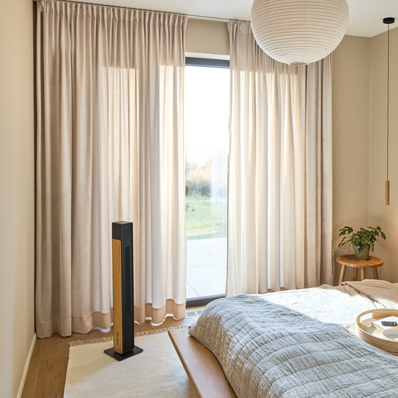 Nick Bamboo Noir – Ventilateur colonne silencieux 10 vitesses | Stadler Form