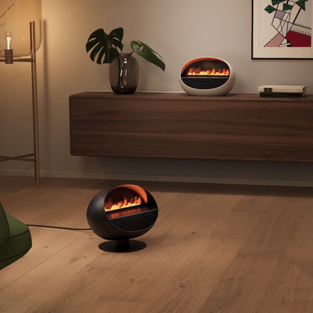 ERIK Noir 3-en-1 : chauffage d’appoint, cheminée lumineuse et diffuseur d’huiles
