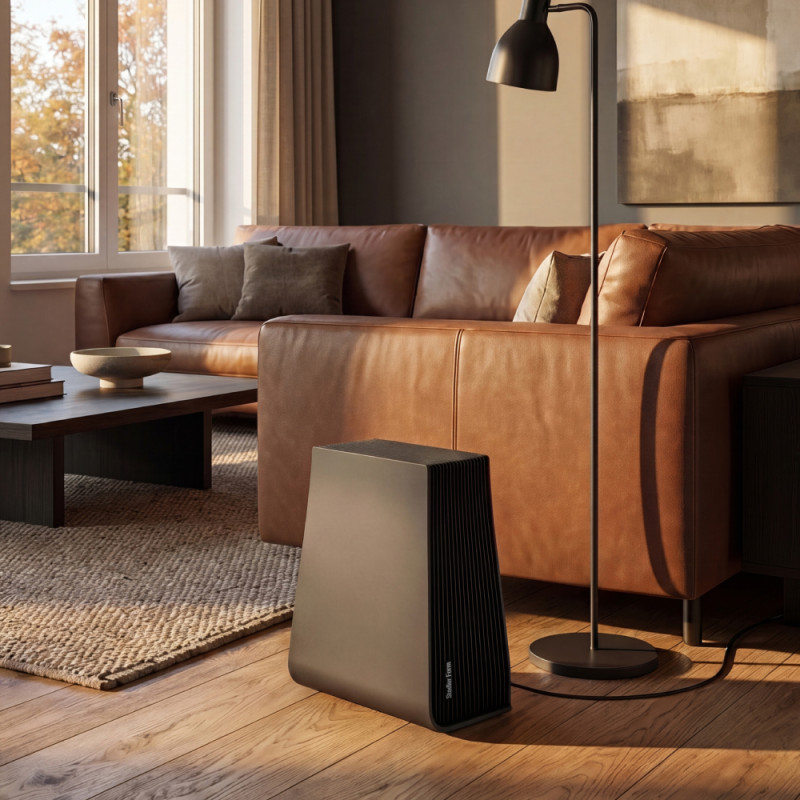 Purificateur & humidificateur d'air 2 en 1 GEORGE Titanium| Stadler Form